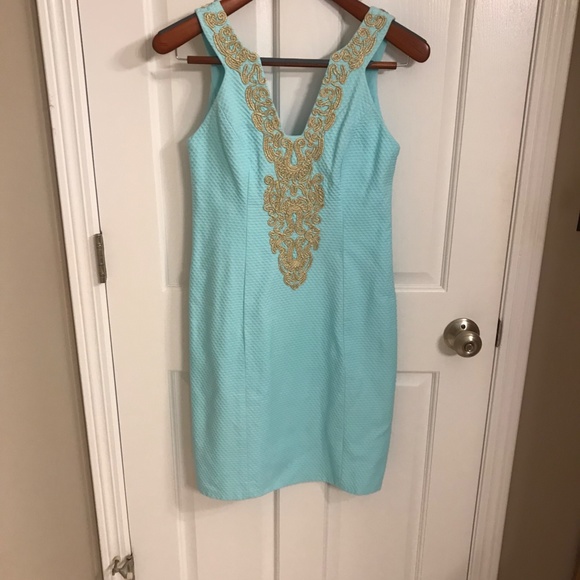 🌸NEW🌺 Lilly Pulitzer Blue Teal Shift Dress Size 2 - Picture 2 of 4